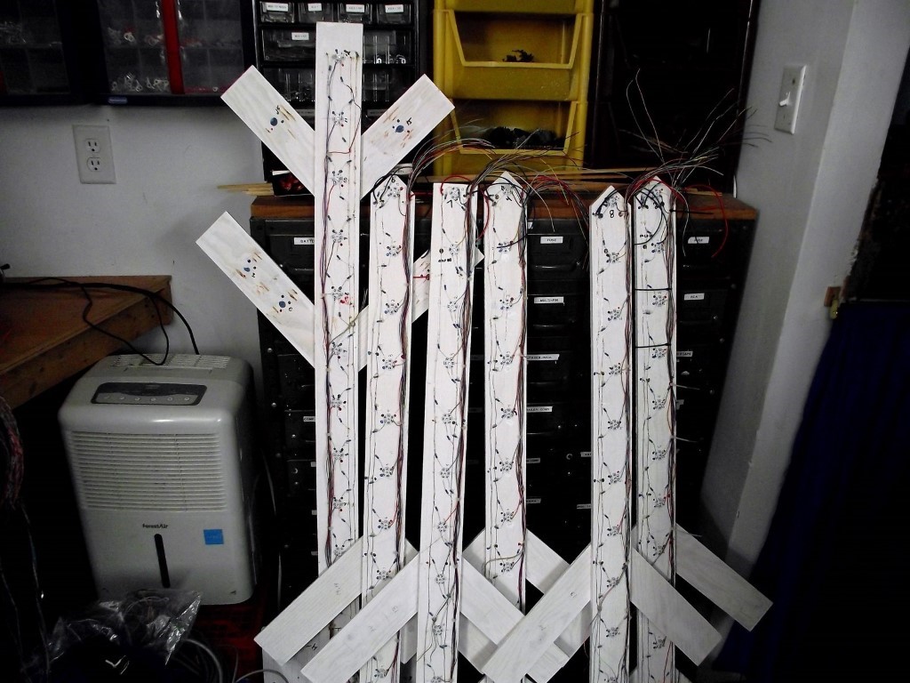 Snowflake "arms" completely wired except for "dendrites" (needles)