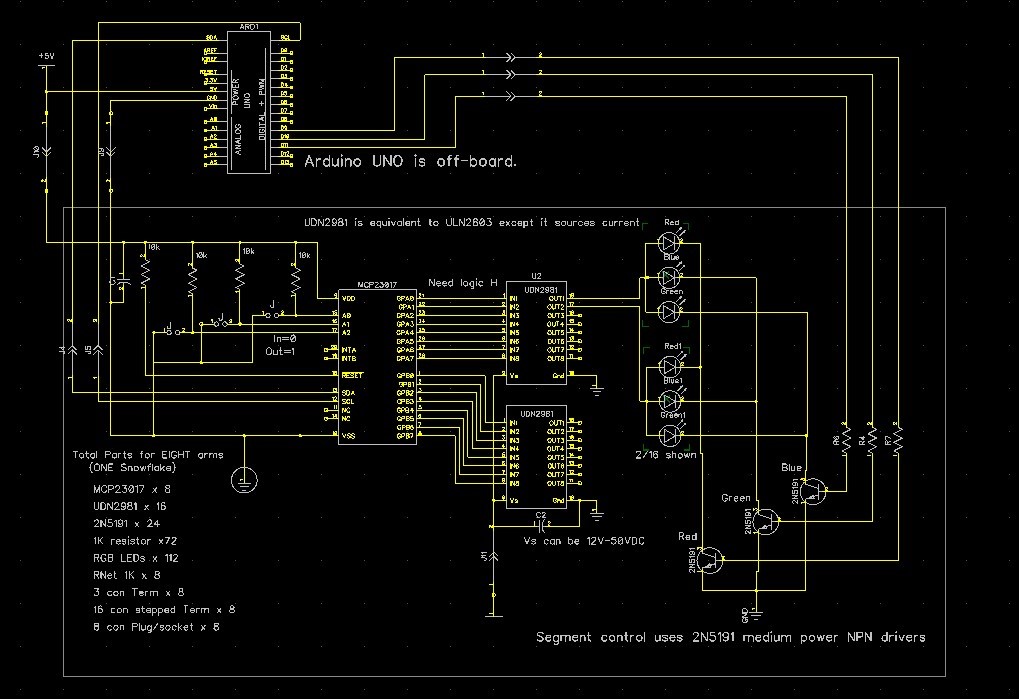 Port expander schematic.  Used on snowflake and Star projects