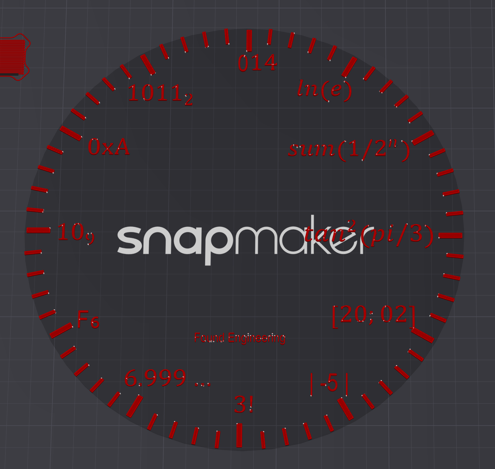 Screen print from the Snapmaker 3D preview